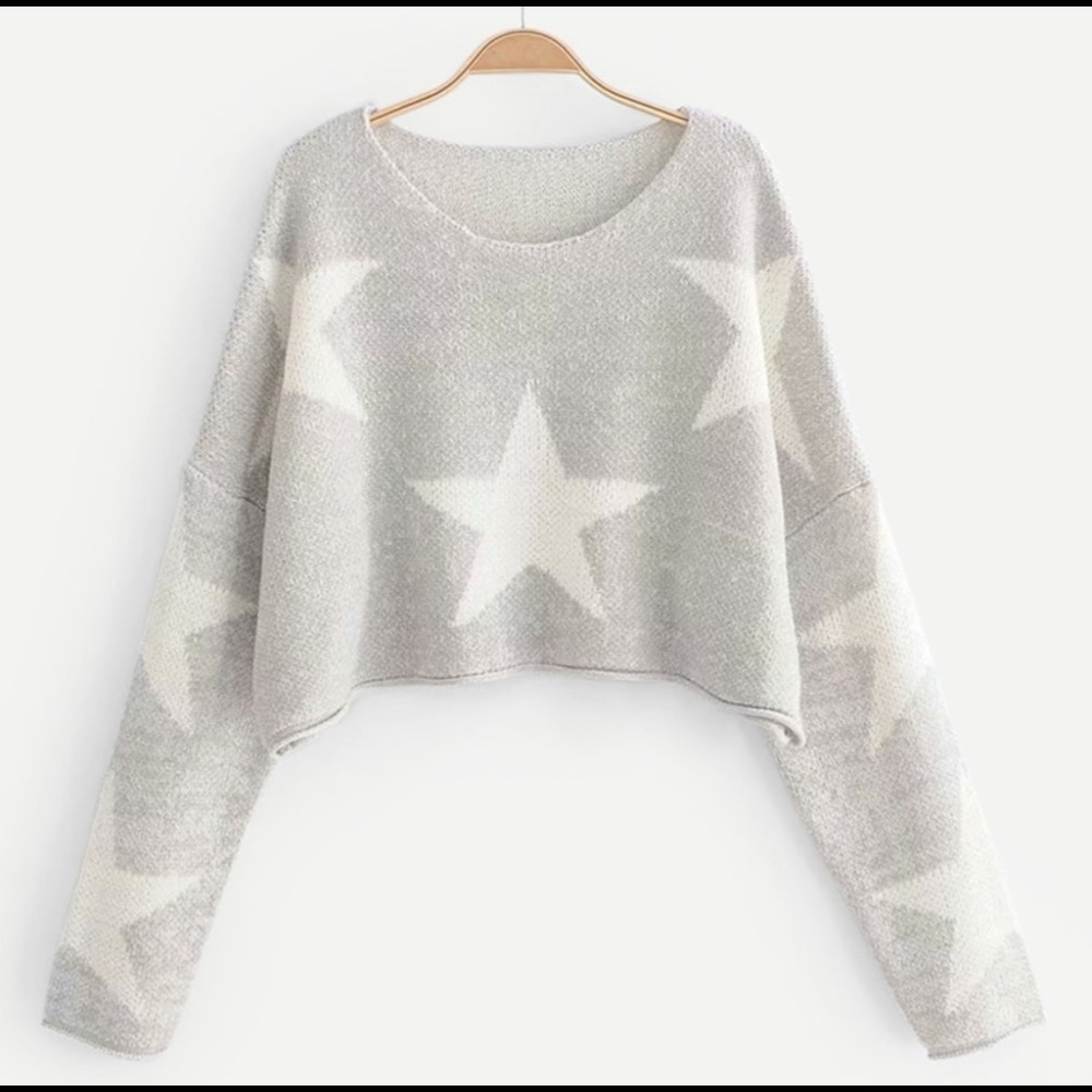 Star cropped sweater